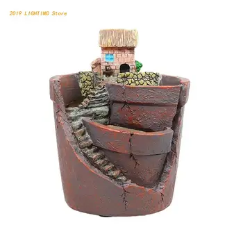 

Mini House Figurines Resin Flower Pot For Herb Cacti Succulent Plants Planter Ho