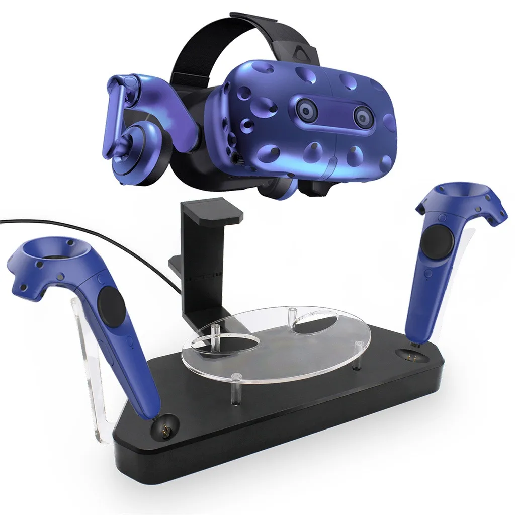 

Wireless Helmet Handle Dual Charging Stand Dock Holder Charger for HTC VIVE/VIVE Pro VR Controller