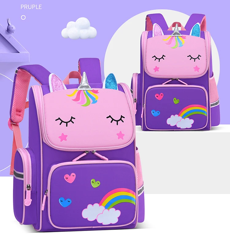 Unicorn Cute Colorful Rainbow Backpack For Girls