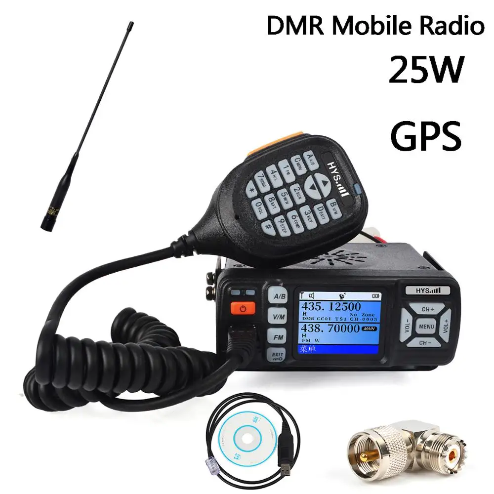 DMR цифровое мобильное радио GPS СВЧ/УВЧ трансивер двухдиапазонный 25 Вт 10 км