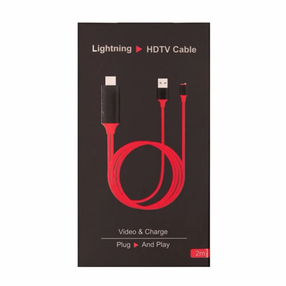 2 м 8 контактный HDMI кабель красный HDTV TV Цифровой AV адаптер USB 1080P смарт конвертер