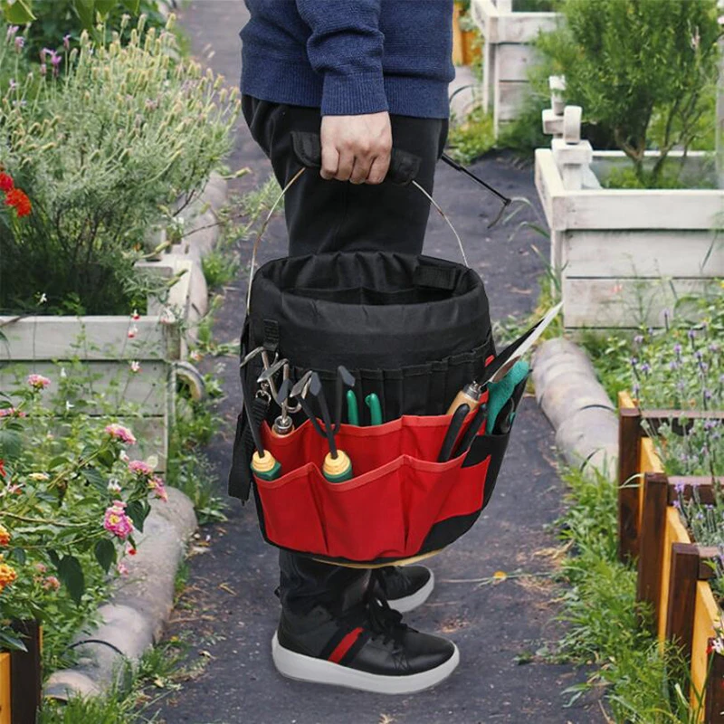 tool chest on wheels Bucket Tool Organizer Bucket Boss Tool Bag with 42 Pockets Fits to 3.5-5 Gallon Bucket Garden Hardware Tools Storage Bag mobile tool chest