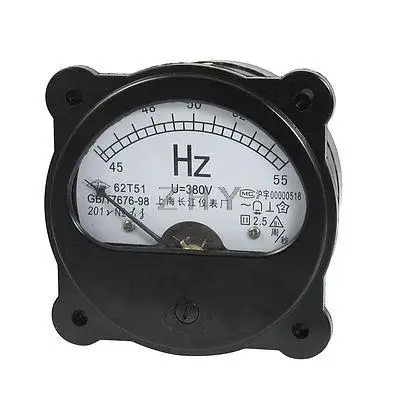 

380V 45-55Hz Fine Tuning Dial Panel Analog Frequency Panel Meter Black