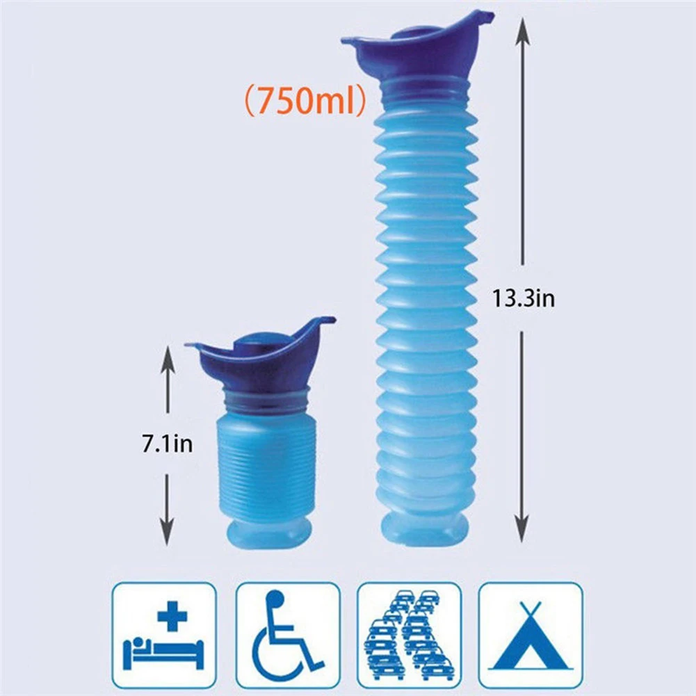 Portáteis de Urinar Extensível à Prova de Derramamento para Viajar ml para Bebê Bolsas Emergência Mulheres Homens Mini Vaso Sanitário Acampamento Reutilizável 750 - 4 High Quality Automóveis e motos