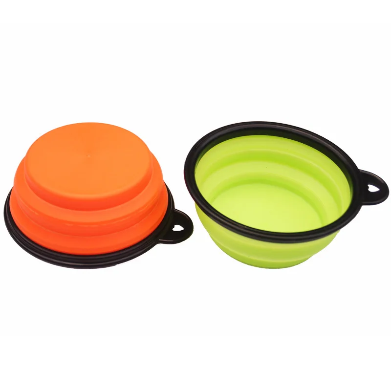 Black Box Foldable Silicone Pet Bowl Portable Dog Bowl Tableware Multi-color Selectable Dog Water Fountain Portable zhe die wan