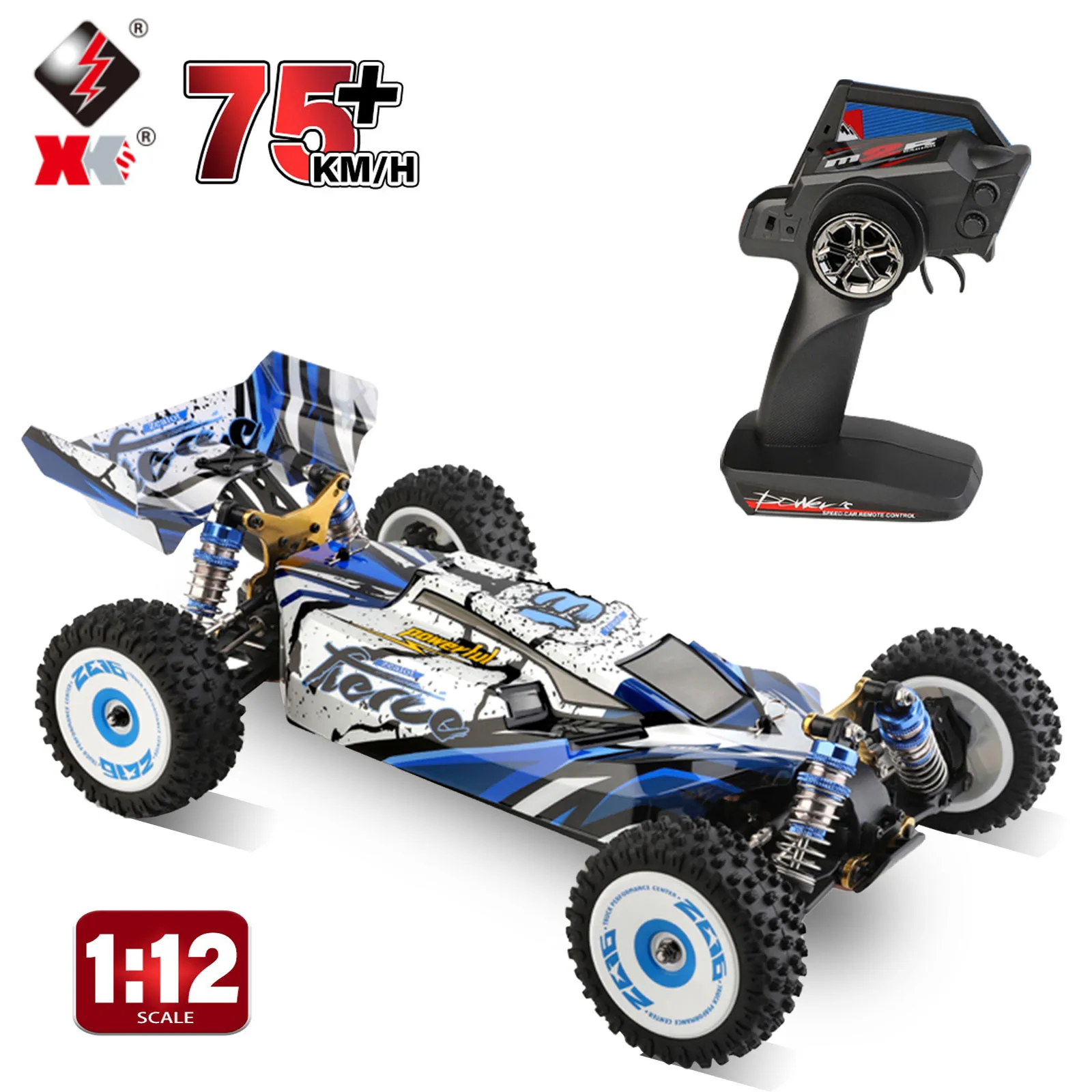 124017 Brushless Upgraded 1/12 2.4G 4WD 75km/h RC Car Vehicles Metal Chassis Toy 