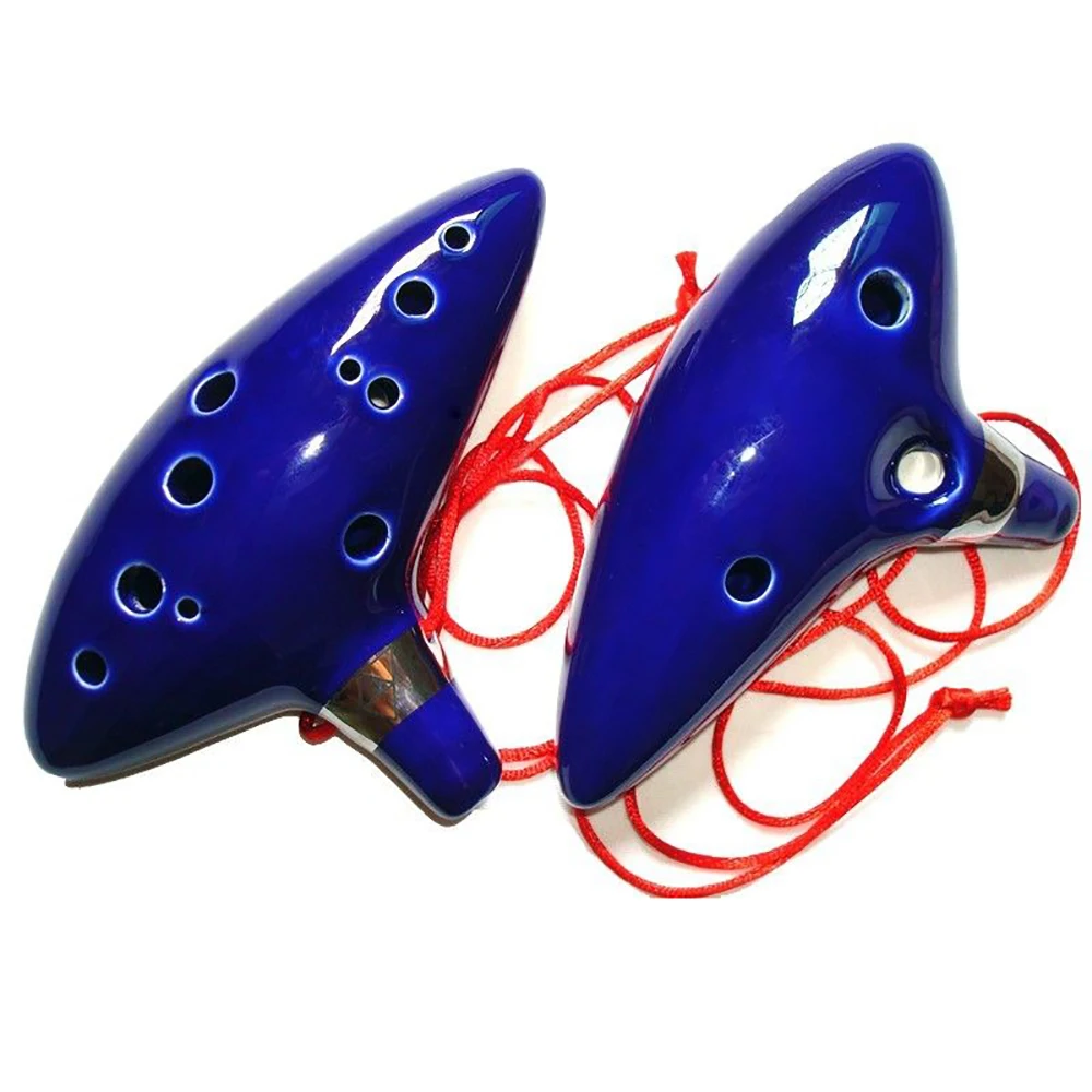 12 Hole Blue Ocarina Ceramic Alto C Legend of Zelda Wind Excellent Instrument Inspired of Time Musical Instrument