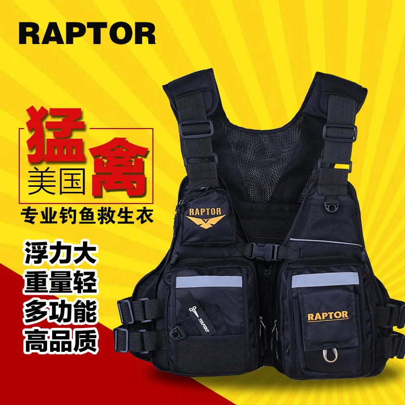 

America Raptor Fishing for Multi-functional Buoyancy Life Jacket Multi-pockets Rock Fishing Vest Fishing Survival Waistcoat