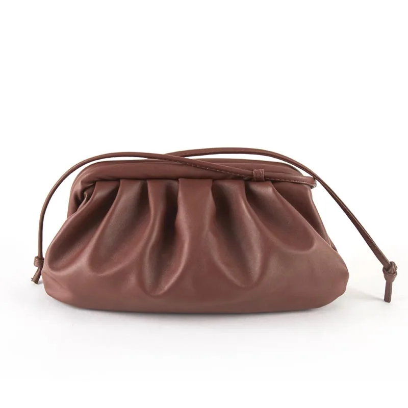 Сумка для женщин, Сумка с облаком, мягкая кожа, сумка Madame, на одно плечо, Наклонная Сумка Dumpling, сумка, сумочка, клатчи, сумки, сумка-мессенджер - Цвет: Коричневый