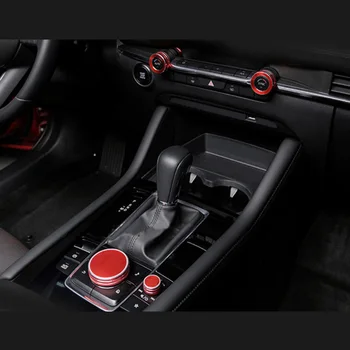 

4PCS Red Interior Center Console Air Condition Knob Button Circle Decor Cover Trim Aluminum Alloy Set Car Style