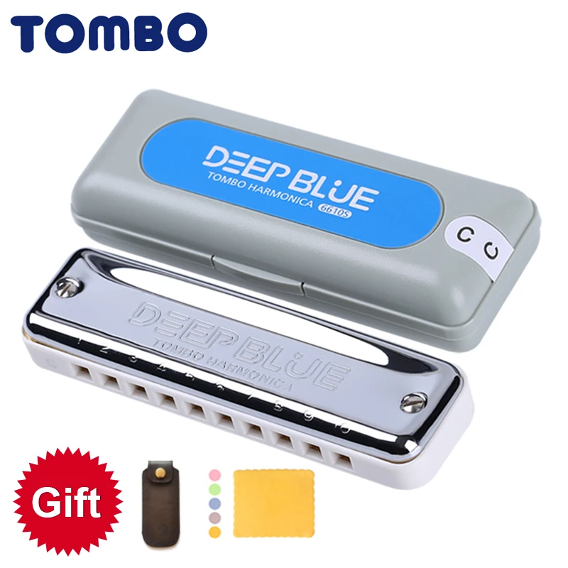 Tombo 6610S губная гармоника темно-синяя диатоническая 10 отверстий блюз Арфа рот