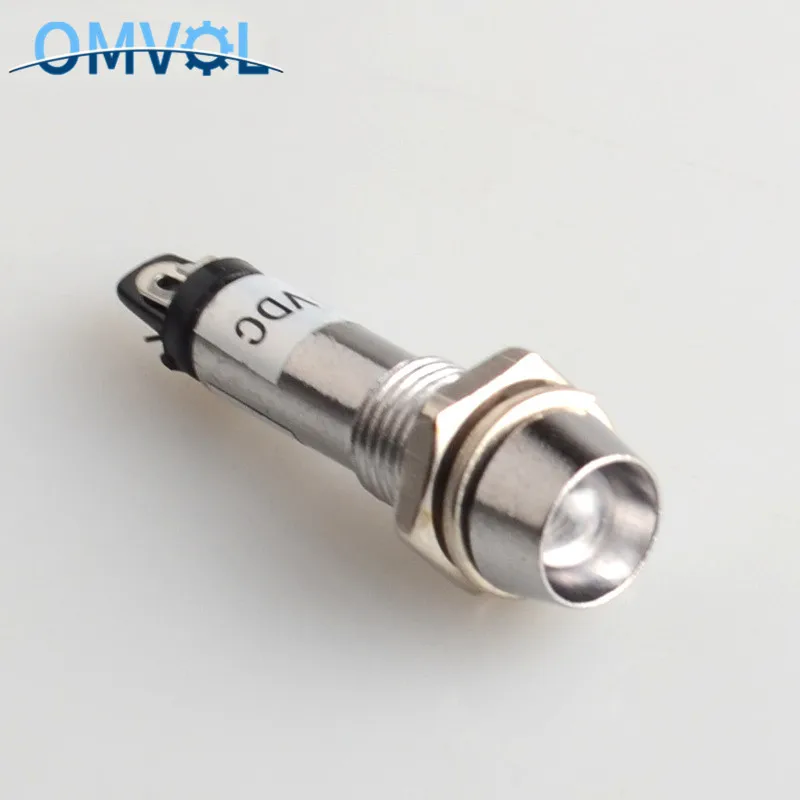 1 шт 12V 24V 220V 8 мм металлический светодиодный Предупреждение пилот светильник металлический светодиодный светильник светодиодный индикатор светильник - Цвет: white
