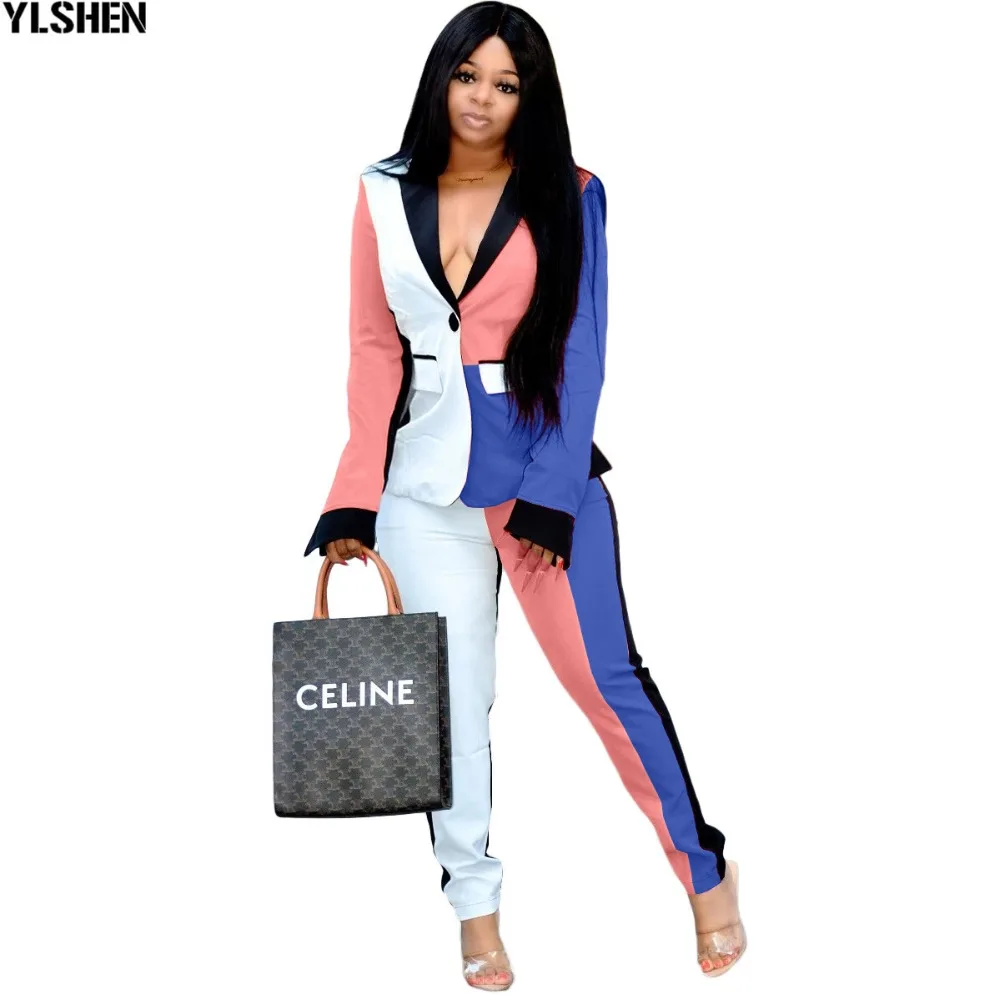 African Women Sets Print Long Sleeve Blazer Jacket Pants Suits Office Lady Elegant 2 Piece Set Business Outfits Africa Clothing 31