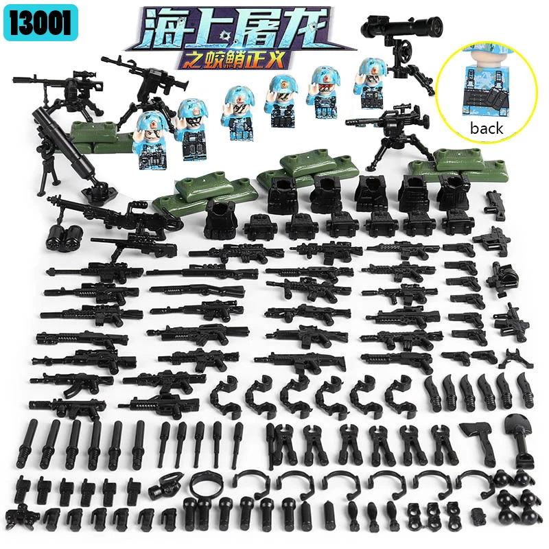Modern Military Building Blocks Toys Mini SWAT Police Navy Army Soldier Action Figures Weapon Accessories Guns Bricks Model Set | Игрушки и