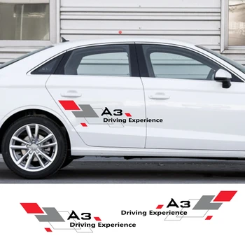 

2pcs Door Side Car Sticker Styling Auto Vinyl Film Decals For Audi A3 8P 8V A4 B6 B8 B7 A6 C5 C6 C7 Q5 Q7 Car Tuning Accessories