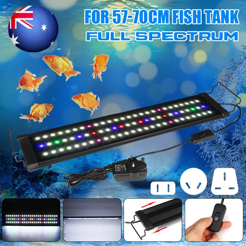 78LED 18 Вт 55 см RGB аквариумный светильник, полный спектр, аквариумные растения для аквариума 65-70 см