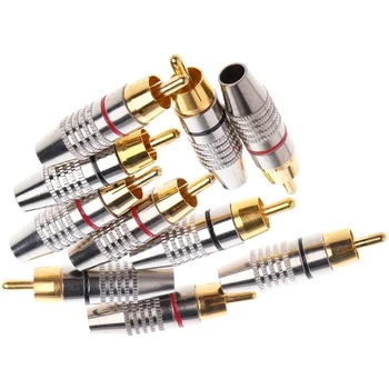 

20 Pcs RCA Plug o Video Locking Cable Connector Gold Plated