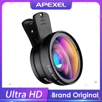 APEXEL Phone Lens kit 0.45x Super Wide Angle & 12.5x Macro Micro Lens HD Camera Lentes for iPhone 6S 7 Xiaomi more cellphones 1