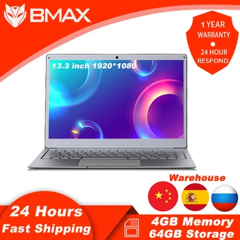 

Bmax X13PLUS Newest Laptop 13.3" 1920x1080 IPS Notebook 4GB RAM 64GB ROM Windows 10 Intel Pentium Silver N5000 Gaming Computer