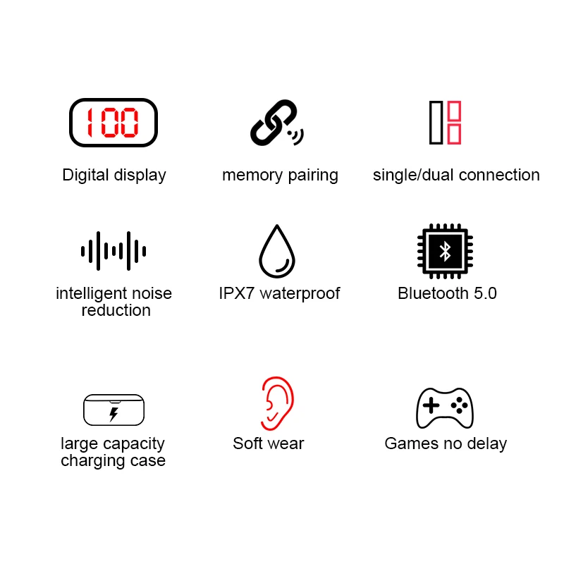 Bluetooth 5,0 TWS беспроводная гарнитура для наушников-вкладышей для телефона беспроводные наушники Handsfree Наушники Аудио гарнитура Fuction