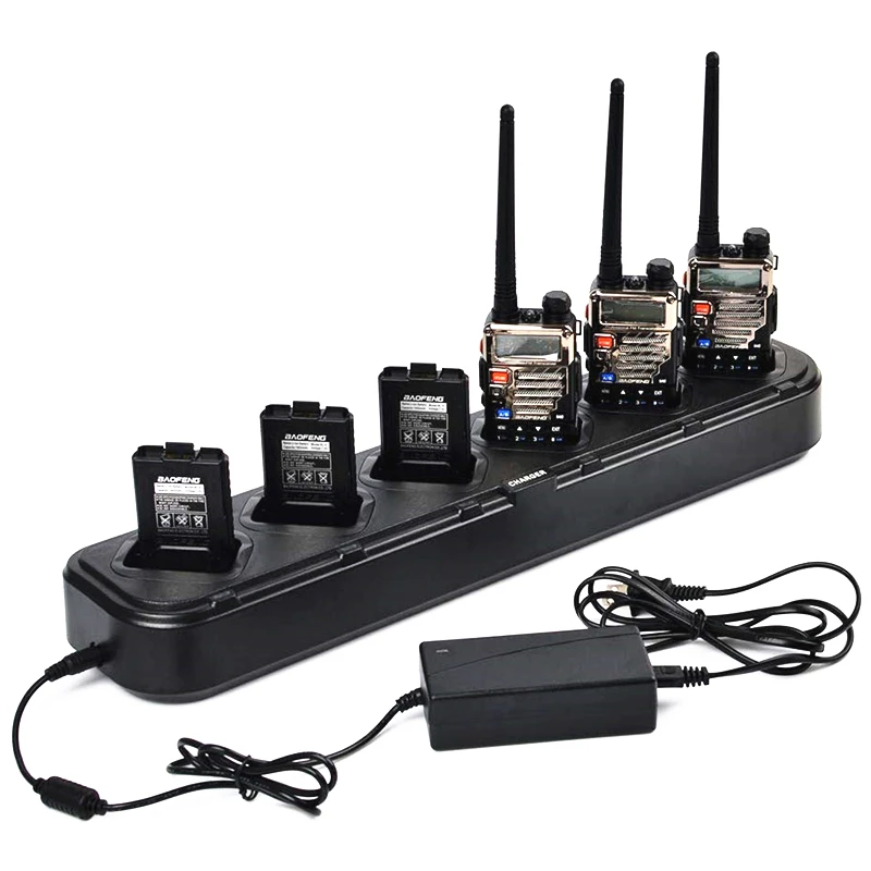 Baofeng UV 5R Six Way Fast Speed Charger Multi Unit UV5R Two Way Radio Station for Pofung UV-5R BF-F8 UV-5RE DM-5R Walkie Talkie