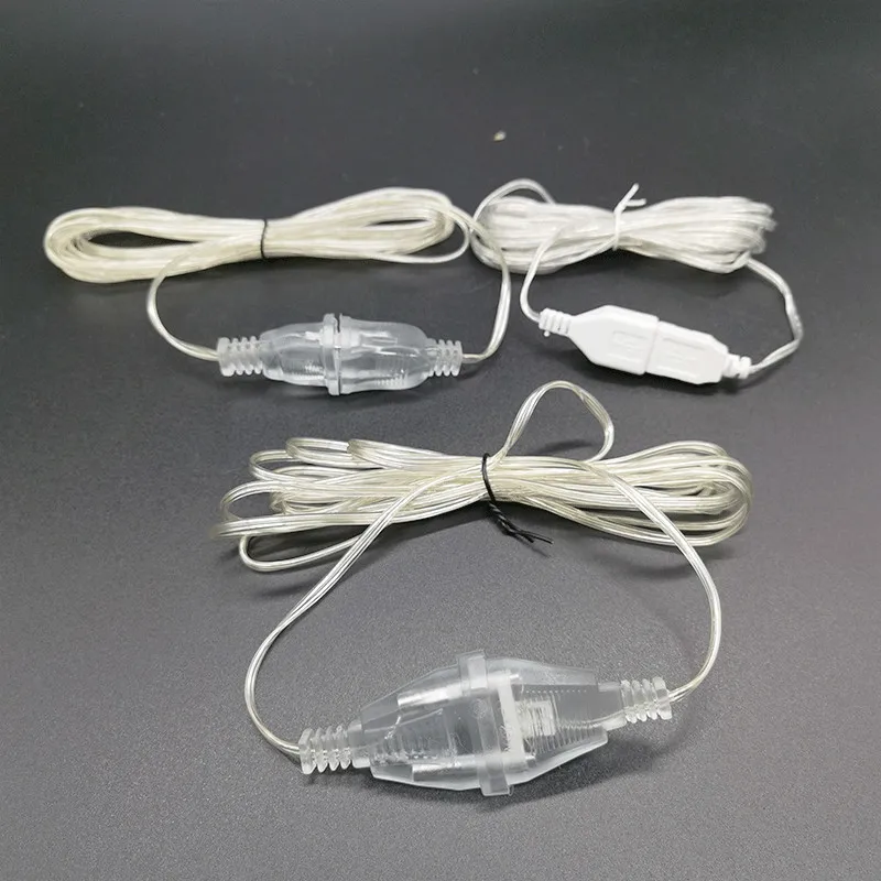 LED String Lights 3m Plug Extender Wire Extension Cable USB/EU/US Plug For Street Led Garland DIY Christmas Outdoor Garden