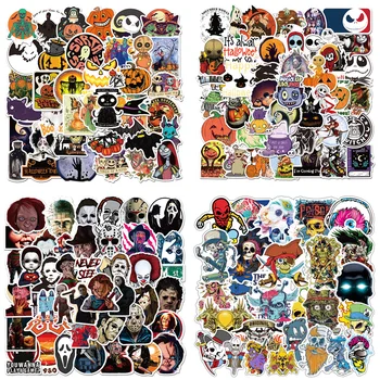 

50Pcs/set Halloween Decorations Waterproof For Laptop Moto Skateboard Luggage Guitar Furnitur Decal Stickers