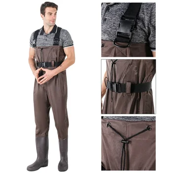 

Unisex Waterproof Bootfoot Fly Fishing Chest Rubber Waders Boots Suit With Camouflage Men Women Pant