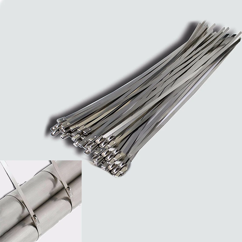 

Metal Cable Ties Stainless Steel Zip 20Pcs Cords Fasteners Self-locking Replacement Practical Useful