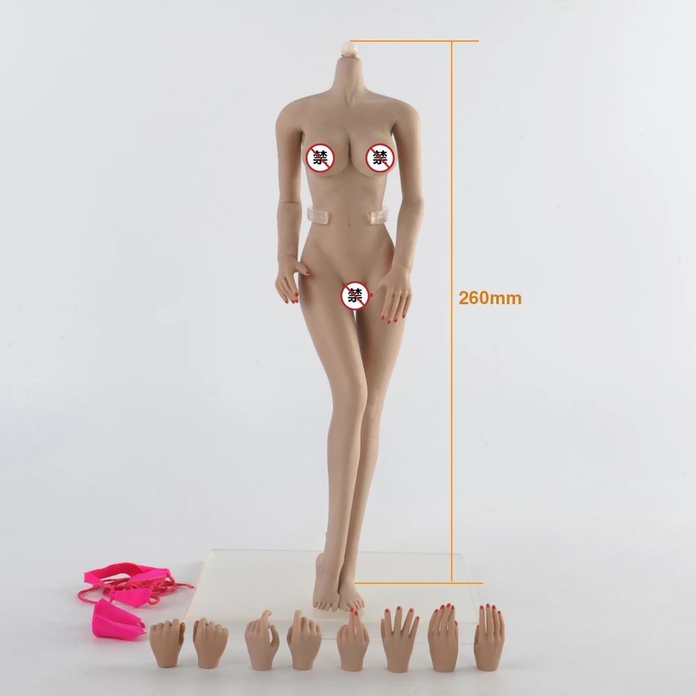 

JIAOU DOLL 1/6 Scale Black Skin African Europe Girl Female Women Big Bust Seamless Body Doll 12" Figures
