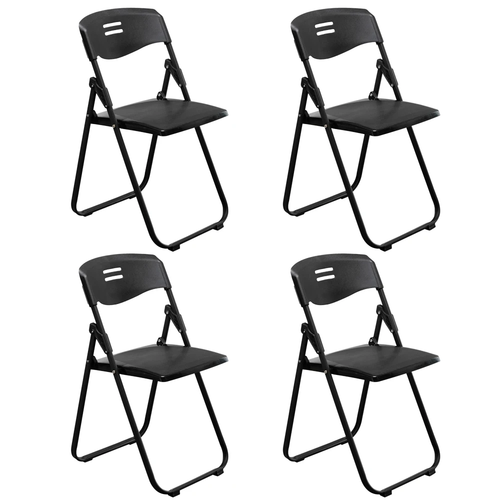 

4pcs Office Conference Plastic Folding Chair Black Office Chairs for Convention & Exhibition Parties and Wedding