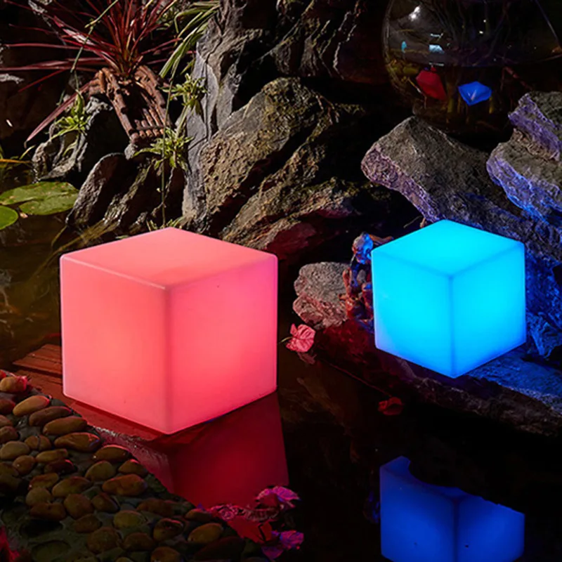 PE пластиковый светодиодный куб светильник RGB беспроводной отель украшения LED