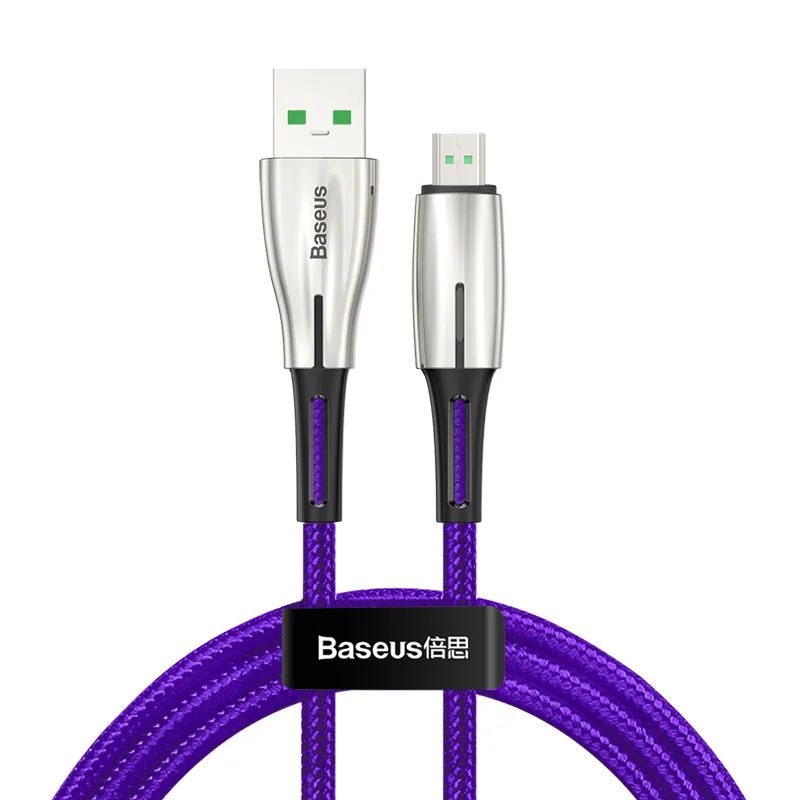 Baseus Micro USB кабель VOOC 4A Flash Charge для OPPO MicroUSB кабель 2A зарядное устройство для samsung huawei Android кабель мобильного телефона 2 м - Цвет: Purple