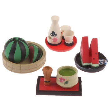 

1pc Dollhouse Japanese grocery sake teapot Watermelon resin miniature scene shooting props for Doll House Decoration