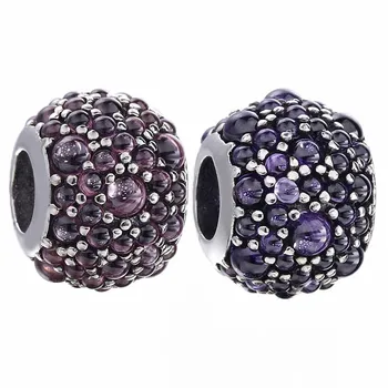 

Original Pink & Purple Shimmering Droplet Beads Fit 925 Sterling Silver Bead Charm Bracelet Bangle DIY Jewelry