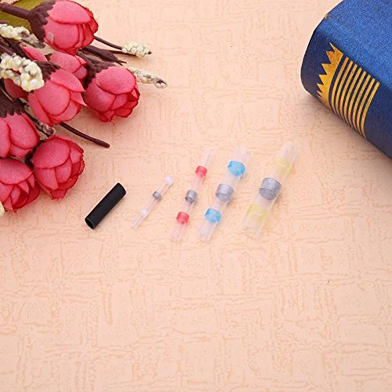 BMBY-100pcs/комплект водонепроницаемый промежуточный кабельный терминал+ термоусадочный корпус рукав термоусадочный стык обжимной разъем для проводов