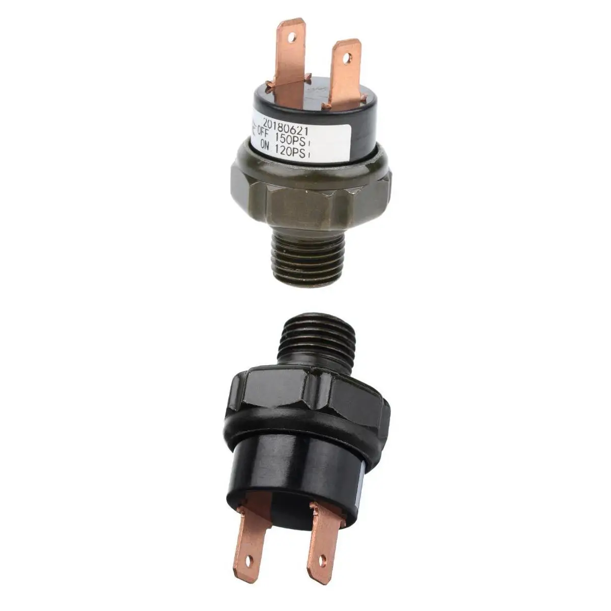 1 Pair Air Pressure Control Switch Train Horn for Compressor Air Tank Black