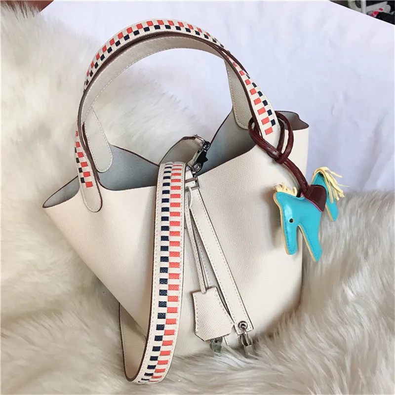 

luxury basket bucket bag women Designer Genuine Leather handbag women shoulder Messenger crossbody bags ladies hand bag tote sac