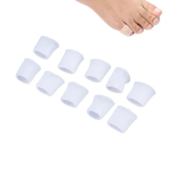 

5 Pairs of Silicone Toe Sleeve Gel Toe Cap Cover Protector Corn Toe Seperator Toe Relief Sleeves for Pain Relief Finger Gel Tube
