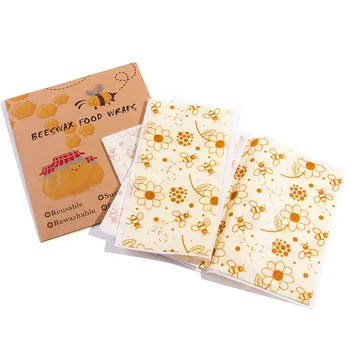 

3pcs/set Reusable Beeswax Food Wraps Storage Fresh Bag Lid Fruit Snack Seal Wrap Kitchen Storage Organization Supplies