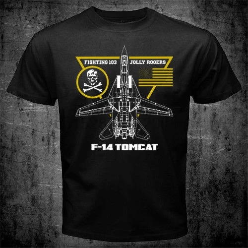 F-14 Tomcat Fighting 103 Jolly Rogers Squadron Us Navy авиация футболка 2019 Новое поступление мужская