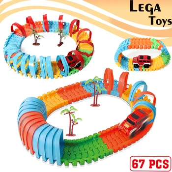 

DIY Assembly Diecast Roller Coaster Race Track Electric Rail Car Model Set kids track car model Educational Toy for Children
