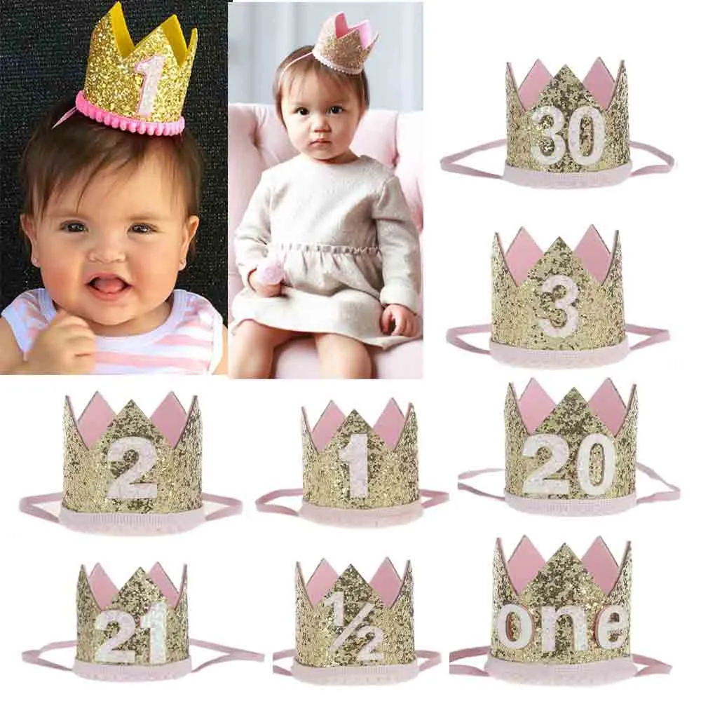  Baby Rose Flower Crown Headband Baby sequin crown hair band Lovely Kids Birthday Gift Photo Prop Hair Accessories