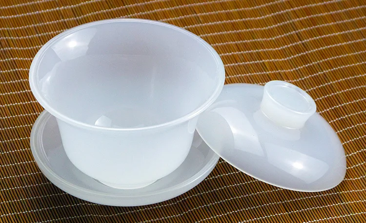 Crystal Jade Material Tea Set Teacup Master Cup Lid Bowl Extra-large Pitcher Glass Cup Kung Fu Tea Set
