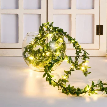 

LED String Vine Green Leaf LED 20leds 30leds 50leds 100leds Lights String Home Birthday Garland Christmas Tree Decoration Light
