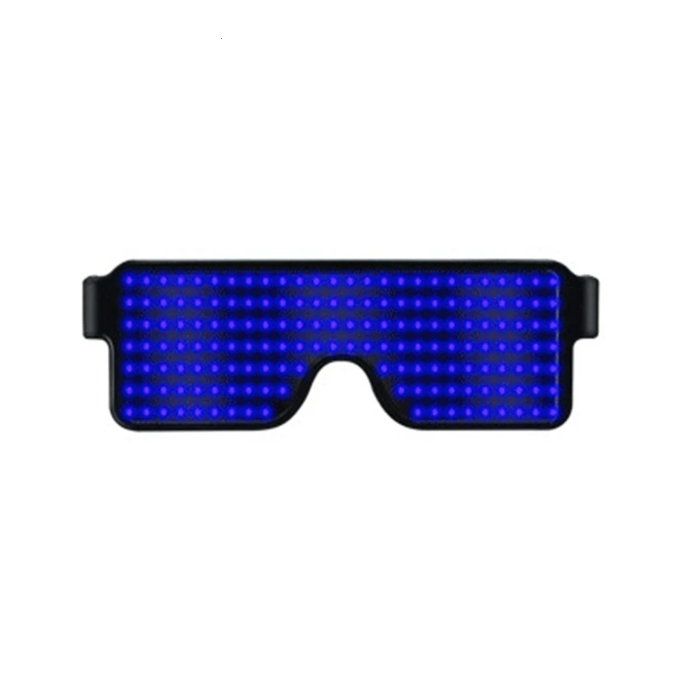 Новые светодиодные люминесцентные очки для вечеринки креативные Модные ночные светящиеся очки DJ электрические слоги световые игрушки - Цвет: Blue