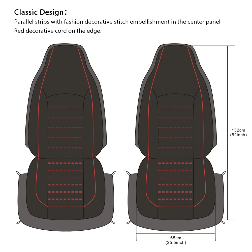 PU Leather Car Seat Cover for Front Seats, 1 Piece - Auto Seat