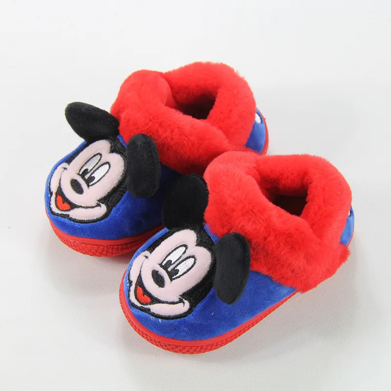 Disney/Детская Хлопковая обувь; Новинка года; зимняя сумка с теплыми хлопковыми тапочками; меховая хлопковая обувь для девочки Тапочки - Цвет: 2