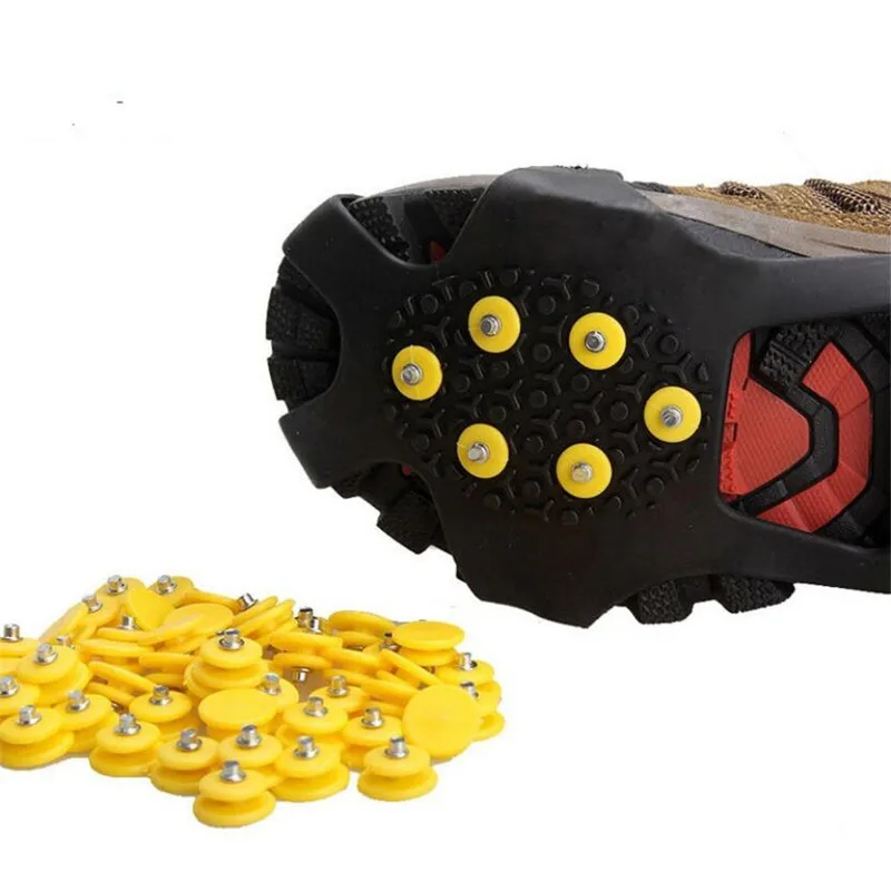 Ice Gripper Spike Climbing Crampons 10pcs Teeth Nail Anti-slip Shoe Cleats