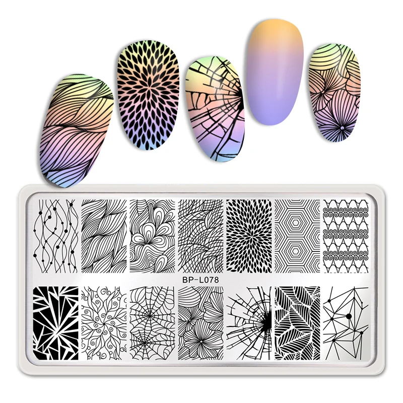 

BORN PRETTY 12*6cm Rectangle Nail Art Stamping Template Floral Design Manicure Nail Art Image Plate BP-L052